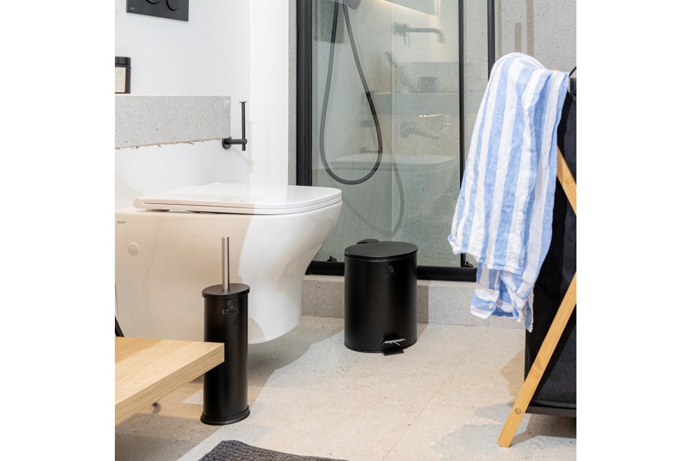 ESTIA ΧΑΡΤΟΔΟΧΕΙΟ ΜΠΑΝΙΟΥ CLASSIC SOFT CLOSE 5lt ΜΑΤ ΜΑΥΡΟ