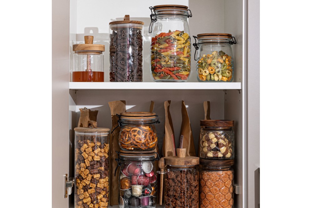 ESTIA ΔΟΧΕΙΟ ΑΠΟΘΗΚΕΥΣΗΣ ALLURE ΓΥΑΛΙΝΟ 1000ml ΜΕ ΚΛΙΠ ΚΑΠΑΚΙ