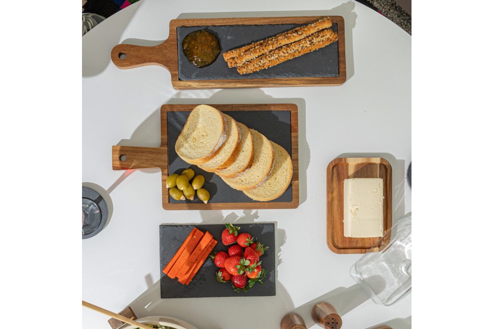 ESTIA ΠΛΑΤΩ ΣΕΡΒΙΡΙΣΜΑΤΟΣ ΣΧΙΣΤΟΛΙΘΟΥ ΜΕ ΞΥΛΙΝΗ ΒΑΣΗ ΑΚΑΚΙΑ 28x17cm