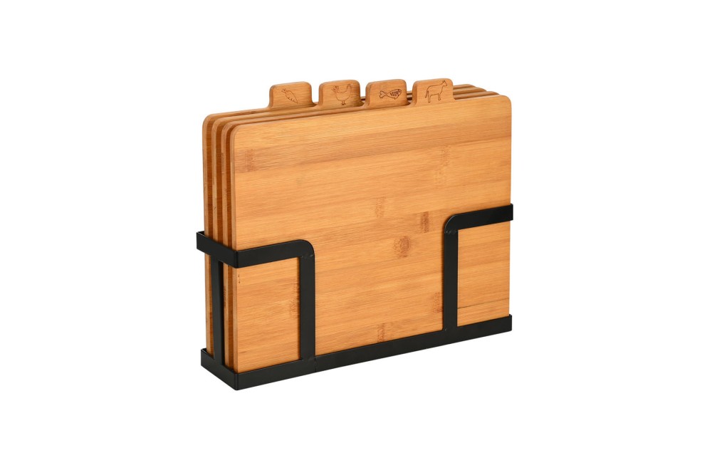 ESTIA ΣΕΤ ΕΠΙΦΑΝΕΙΕΣ ΚΟΠΗΣ BAMBOO ESSENTIALS 5 ΤΕΜ ΜΕ ΜΑΥΡΗ ΜΕΤΑΛΛΙΚΗ ΒΑΣΗ