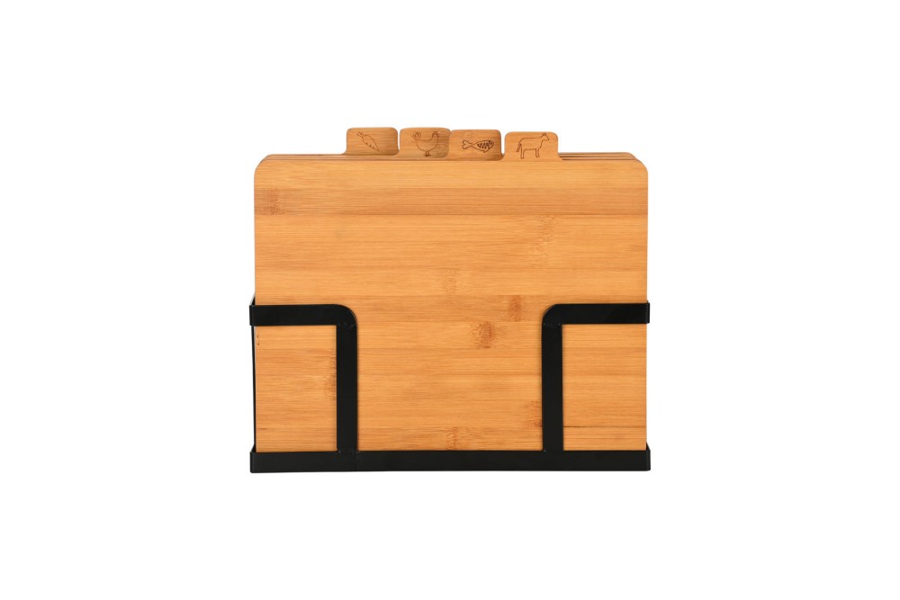 ESTIA ΣΕΤ ΕΠΙΦΑΝΕΙΕΣ ΚΟΠΗΣ BAMBOO ESSENTIALS 5 ΤΕΜ ΜΕ ΜΑΥΡΗ ΜΕΤΑΛΛΙΚΗ ΒΑΣΗ