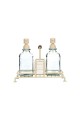 ESTIA ΔΟΧΕΙΑ ΥΓΡΟΥ ΠΙΑΤΩΝ ALLURE 2x300ml ΜΕ ΜΕΤΑΛΛΙΚΗ ΒΑΣΗ & ΘΗΚΗ ΓΙΑ ΣΦΟΥΓΓΑΡΙ IVORY