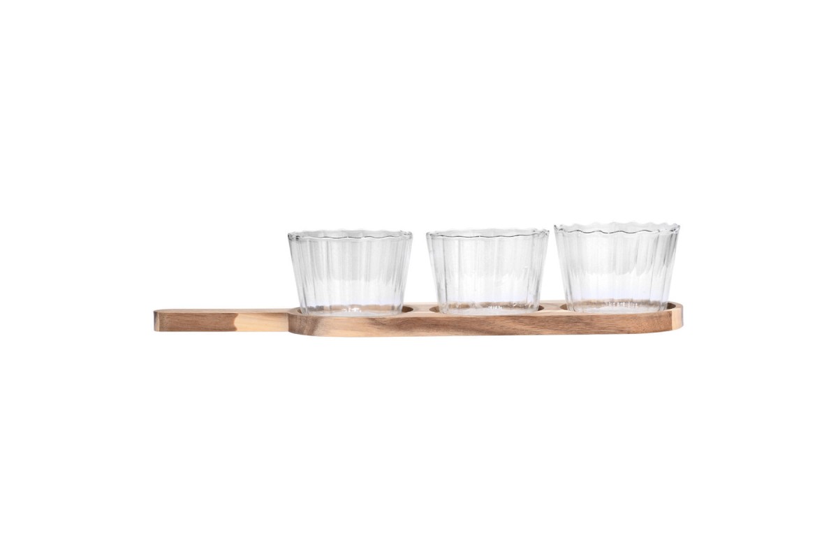 ESTIA ΓΥΑΛΙΝΑ ΜΠΩΛ ΣΕΡΒΙΡΙΣΜΑΤΟΣ ALLURE ΜΕ ΒΑΣΗ 4 ΤΕΜ 42.2x10x6.7cm