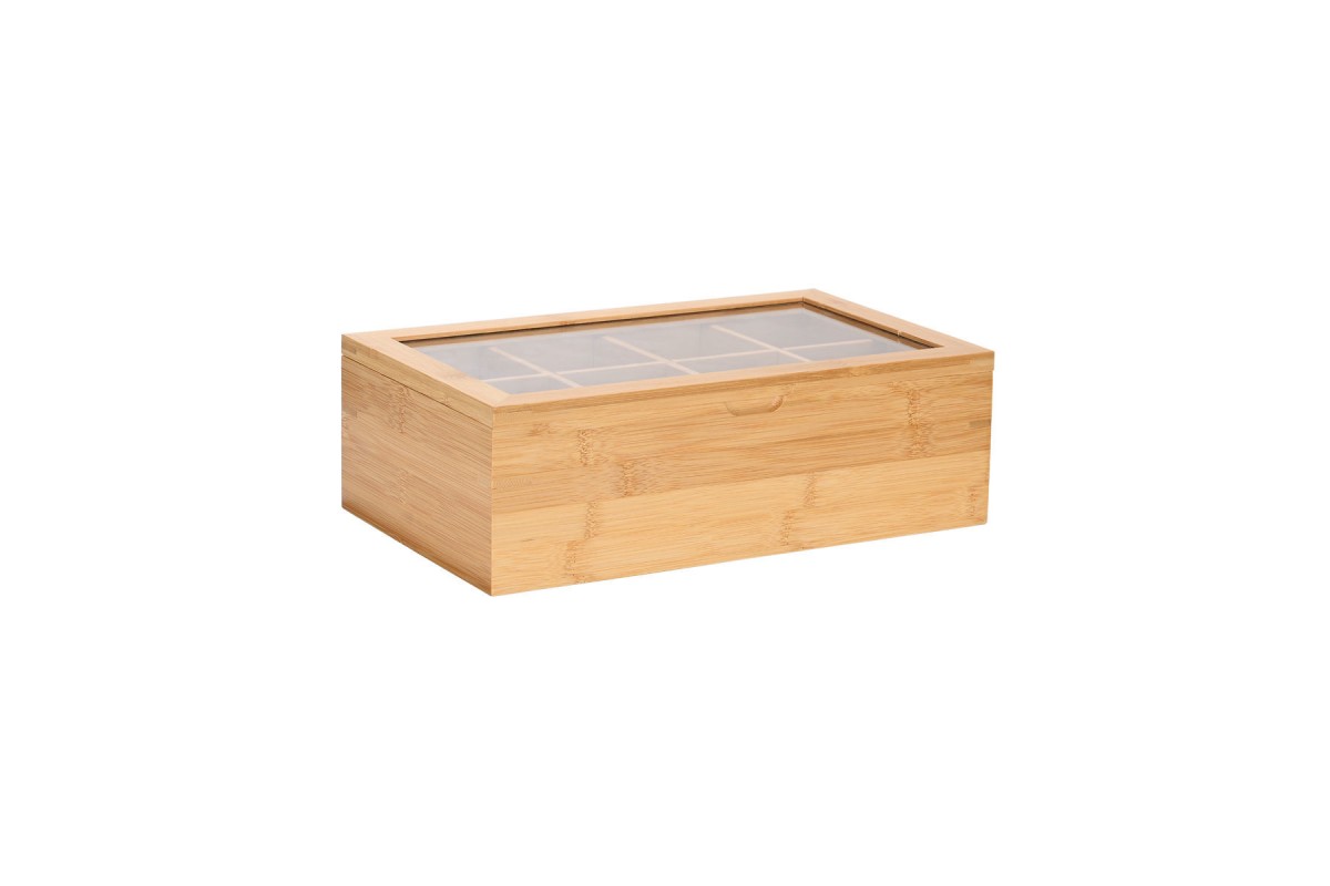 ESTIA ΚΟΥΤΙ ΑΠΟΘΗΚΕΥΣΗΣ ΒΑΜΒΟΟ 8 ΘΗΚΕΣ 31x19x9cm ΜΕ ΚΑΠΑΚΙ