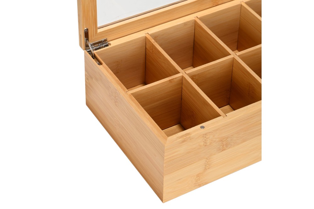 ESTIA ΚΟΥΤΙ ΑΠΟΘΗΚΕΥΣΗΣ ΒΑΜΒΟΟ 8 ΘΗΚΕΣ 31x19x9cm ΜΕ ΚΑΠΑΚΙ