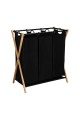 ESTIA ΚΑΛΑΘΙ ΑΠΛΥΤΩΝ BAMBOO ESSENTIALS 102lt 3 ΘΕΣΕΩΝ 68x40x76cm ΜΑΥΡΟ