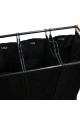 ESTIA ΚΑΛΑΘΙ ΑΠΛΥΤΩΝ BAMBOO ESSENTIALS 102lt 3 ΘΕΣΕΩΝ 68x40x76cm ΜΑΥΡΟ
