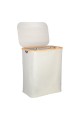 ESTIA ΚΑΛΑΘΙ ΑΠΛΥΤΩΝ BAMBOO ESSENTIALS 144lt ΜΕ ΚΑΠΑΚΙ ΚΑΙ 2 MESH BAGS 56x37x68cm ΓΚΡΙ