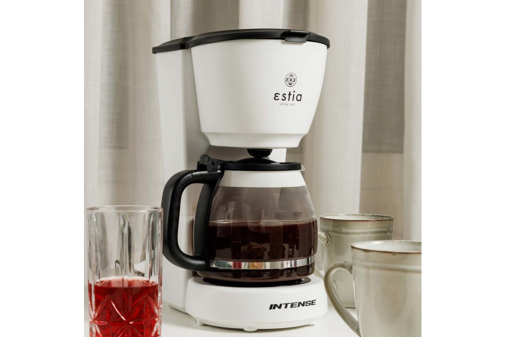 ESTIA ΚΑΦΕΤΙΕΡΑ ΦΙΛΤΡΟΥ INTENSE LUMINUS ΠΛΑΣΤΙΚΗ 1000w ΜΕ ΓΥΑΛΙΝΗ ΚΑΝΑΤΑ 1.25lt ΜΑΤ
