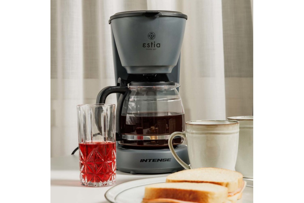 ESTIA ΚΑΦΕΤΙΕΡΑ ΦΙΛΤΡΟΥ INTENSE MISTY ΠΛΑΣΤΙΚΗ 1000w ΜΕ ΓΥΑΛΙΝΗ ΚΑΝΑΤΑ 1.25lt ΜΑΤ