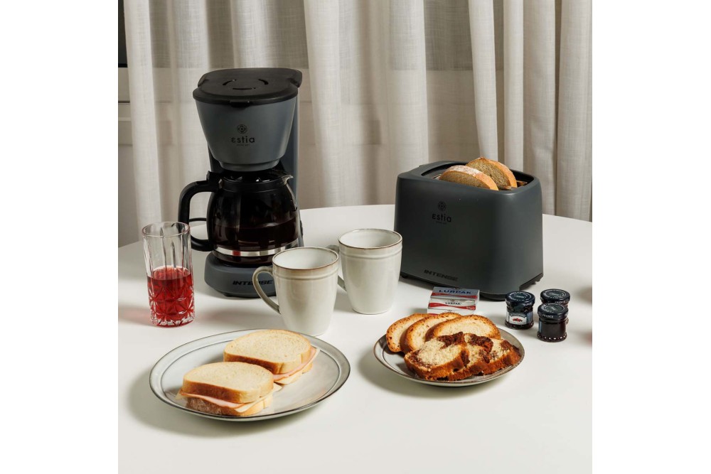 ESTIA ΚΑΦΕΤΙΕΡΑ ΦΙΛΤΡΟΥ INTENSE MISTY ΠΛΑΣΤΙΚΗ 1000w ΜΕ ΓΥΑΛΙΝΗ ΚΑΝΑΤΑ 1.25lt ΜΑΤ