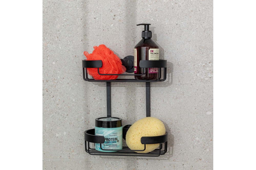 ESTIA ΕΤΑΖΕΡΑ ΑΛΟΥΜΙΝΙΟΥ STANCE ΜΕ AYTOKOΛΛΗΤΟ ΔΙΠΛΗΣ ΟΨΗΣ ΙΣΙΑ 2 ΘΕΣΕΩΝ 25x13x28.5cm ΜΑΥΡΗ