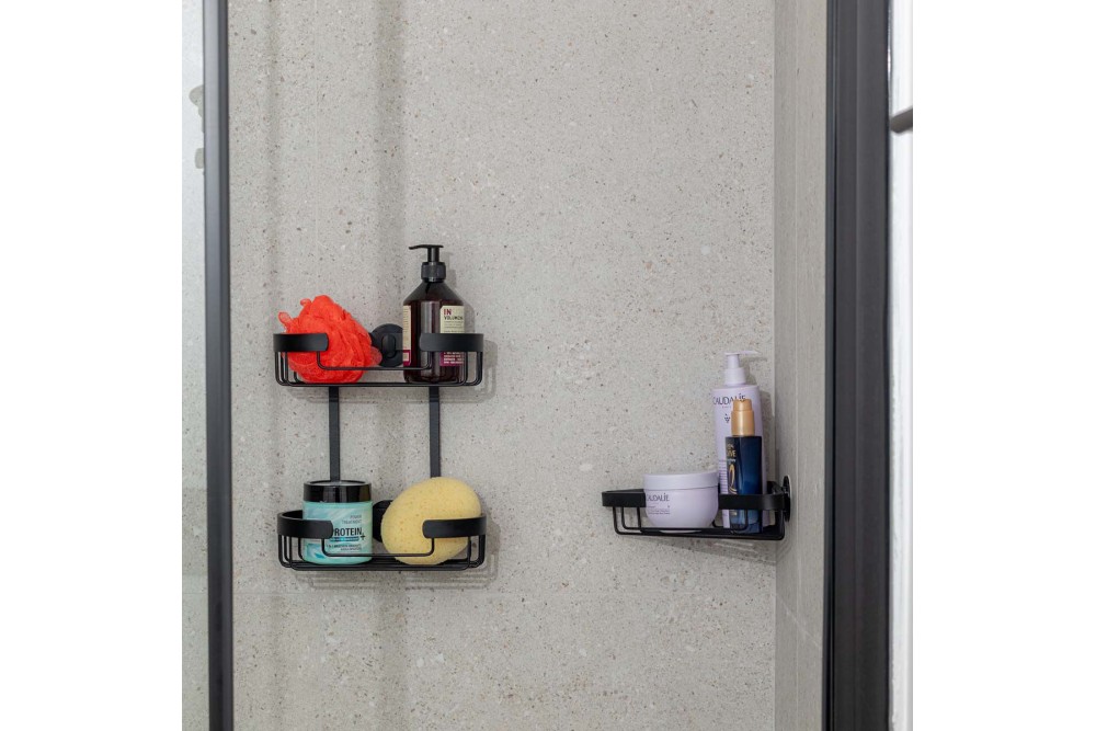 ESTIA ΕΤΑΖΕΡΑ ΑΛΟΥΜΙΝΙΟΥ STANCE ΜΕ AYTOKOΛΛΗΤΟ ΔΙΠΛΗΣ ΟΨΗΣ ΙΣΙΑ 2 ΘΕΣΕΩΝ 25x13x28.5cm ΜΑΥΡΗ