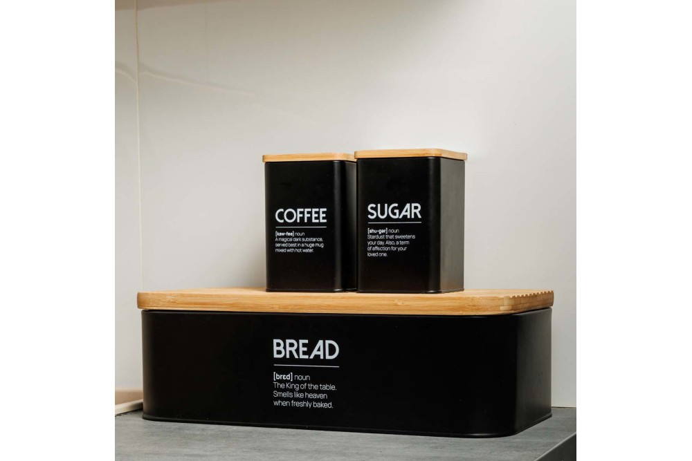 ESTIA ΨΩΜΙΕΡΑ BAMBOO ESSENTIALS ΜΕΤΑΛΛΙΚΗ 42x23x13cm ΜΑΥΡΗ