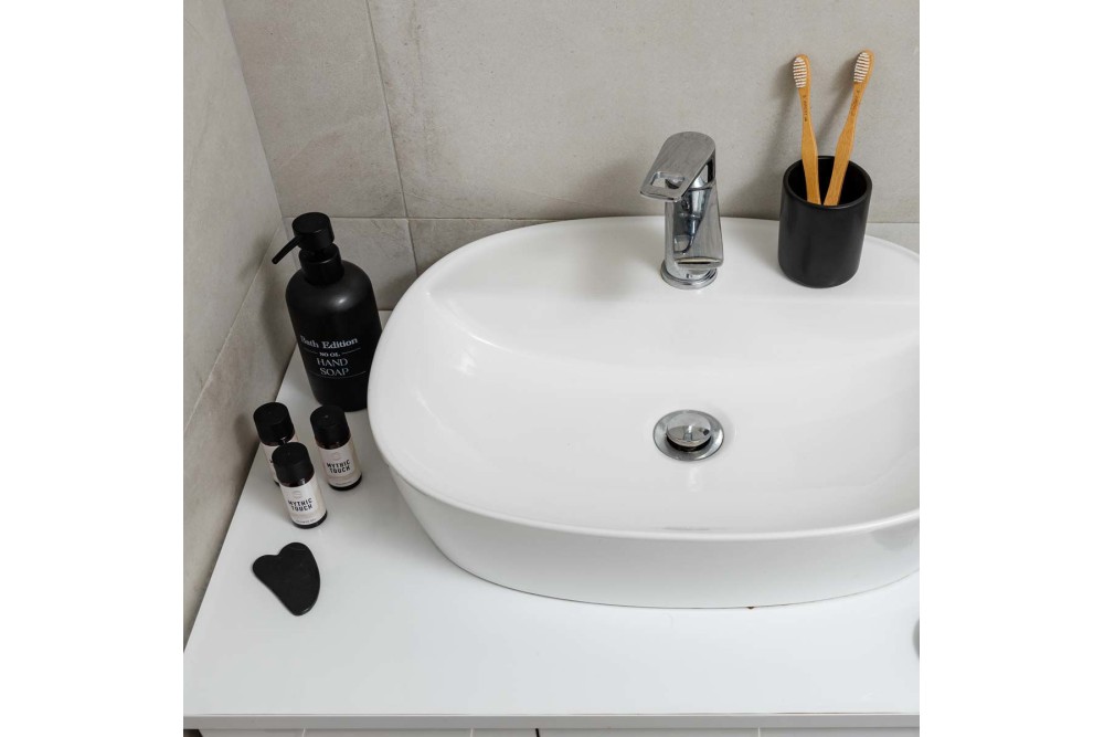 ESTIA ΠΟΤΗΡΑΚΙ ΜΠΑΝΙΟΥ MYST STONEWARE ΜΑΥΡΟ