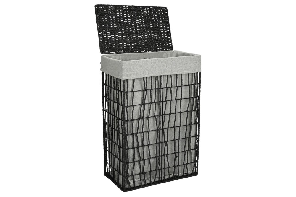 ESTIA ΚΑΛΑΘΙ ΑΠΛΥΤΩΝ NEST 37x22x55cm 2 ΘΕΣΕΩΝ ΜΑΥΡΟ