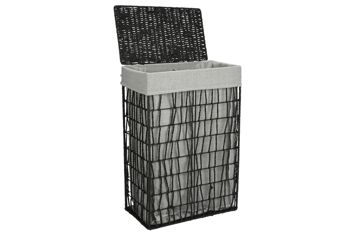 ESTIA ΚΑΛΑΘΙ ΑΠΛΥΤΩΝ NEST 37x22x55cm 2 ΘΕΣΕΩΝ ΜΑΥΡΟ