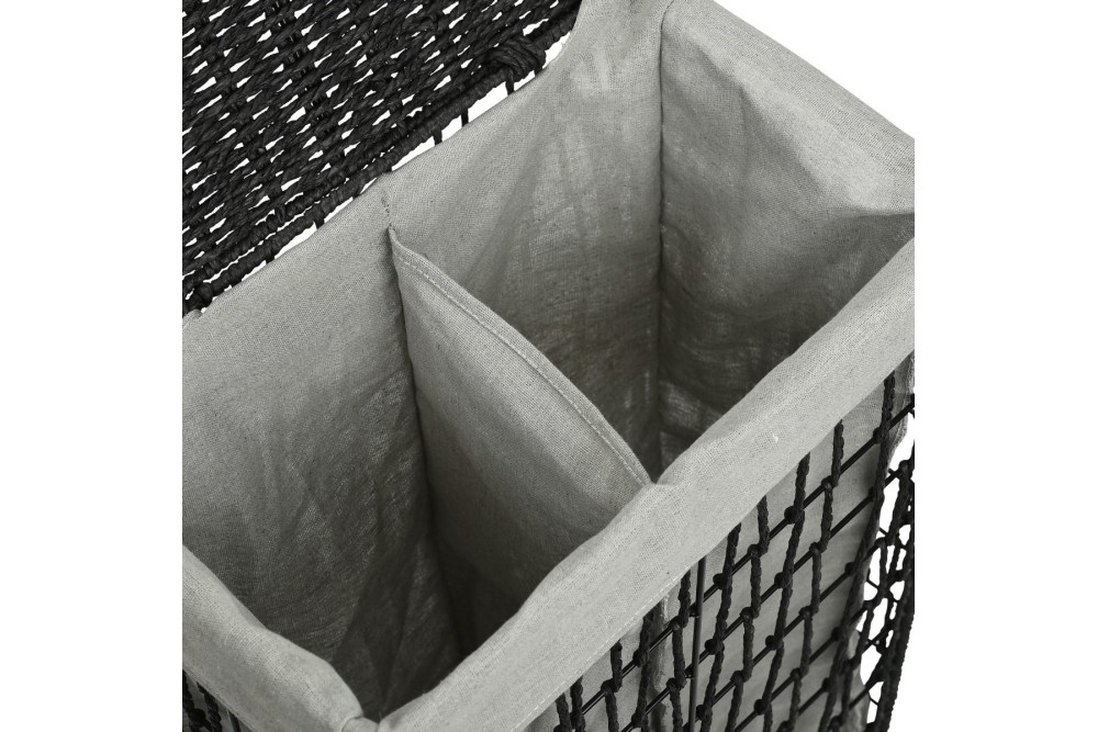 ESTIA ΚΑΛΑΘΙ ΑΠΛΥΤΩΝ NEST 37x22x55cm 2 ΘΕΣΕΩΝ ΜΑΥΡΟ