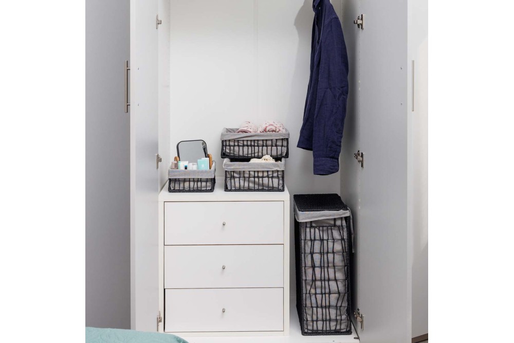 ESTIA ΚΑΛΑΘΙ ΑΠΛΥΤΩΝ NEST 37x22x55cm 2 ΘΕΣΕΩΝ ΜΑΥΡΟ