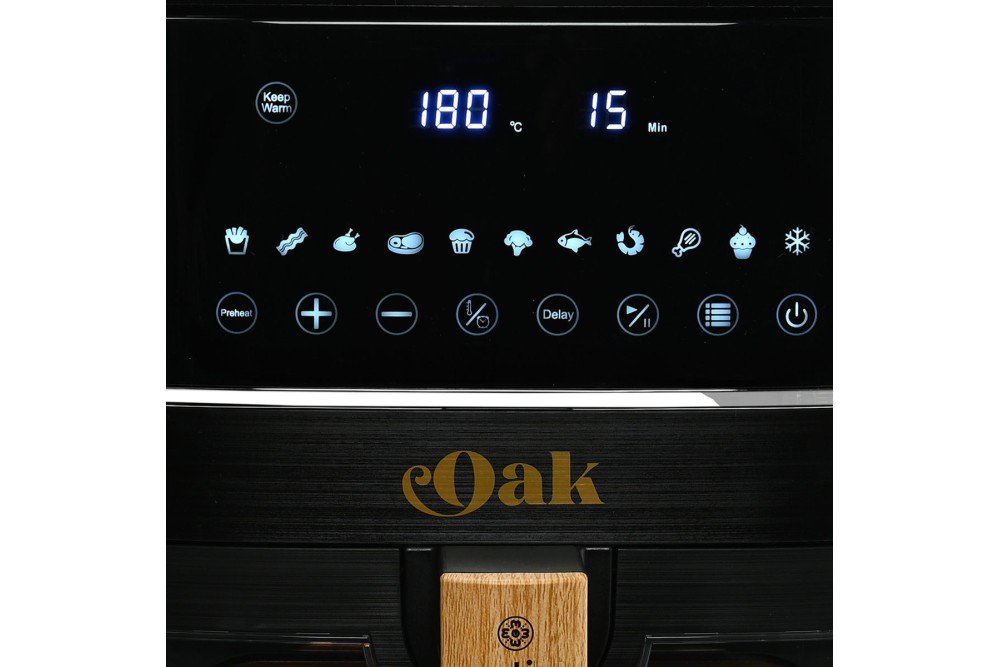 ESTIA ΦΡΙΤΕΖΑ ΑΕΡΟΣ OAK 1650w 7.2lt ME ΨΗΦΙΑΚΗ ΟΘΟΝΗ & 11 ΠΡΟΓΡΑΜΜΑΤΑ ΜΑΓΕΙΡΕΜΑΤΟΣ