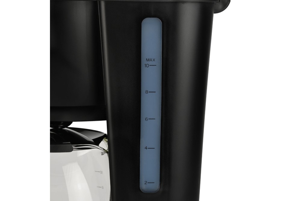 ESTIA ΚΑΦΕΤΙΕΡΑ ΦΙΛΤΡΟΥ OAK ΠΛΑΣΤΙΚΗ 1000w ΜΕ ΓΥΑΛΙΝΗ ΚΑΝΑΤΑ 1.25lt ΜΑΥΡΗ