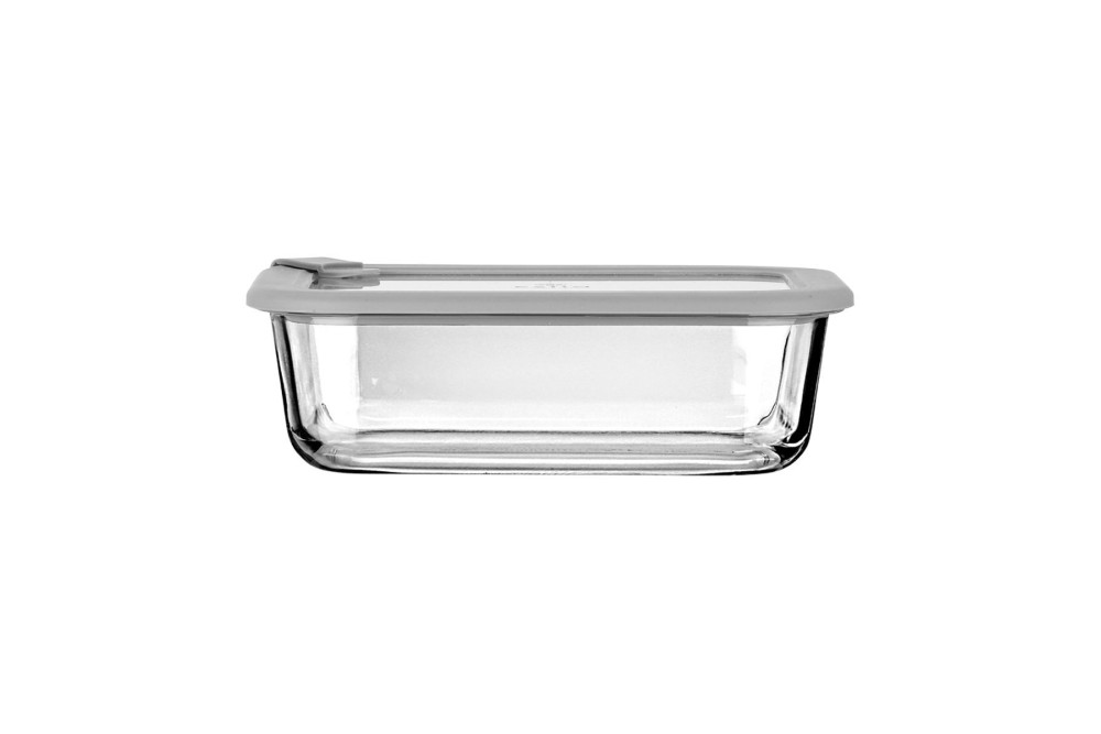 ESTIA ΦΑΓΗΤΟΔΟΧΕΙΟ COLORSEAL ΓΥΑΛΙΝΟ 1050ml 21.6x16.5x7.4cm ΜΕ ΚΑΠΑΚΙ ΣΙΛΙΚΟΝΗΣ ΓΚΡΙ