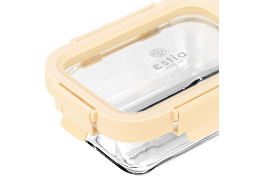 ESTIA ΦΑΓΗΤΟΔΟΧΕΙΟ CLICK&SEAL ΓΥΑΛΙΝΟ 370ml 16.3x12.3x6.2cm ΜΕ ΚΑΠΑΚΙ ΠΛΑΣΤΙΚΟ IVORY