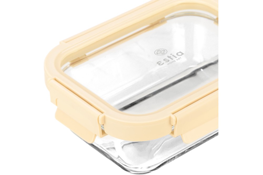 ESTIA ΦΑΓΗΤΟΔΟΧΕΙΟ CLICK&SEAL ΓΥΑΛΙΝΟ 640ml 18.9x14.5x6.7 ΜΕ ΚΑΠΑΚΙ ΠΛΑΣΤΙΚΟ IVORY