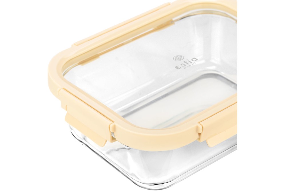 ESTIA ΦΑΓΗΤΟΔΟΧΕΙΟ CLICK&SEAL ΓΥΑΛΙΝΟ 1520ml 23.5x17.8x7.6cm ΜΕ ΚΑΠΑΚΙ ΠΛΑΣΤΙΚΟ IVORY