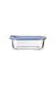 ESTIA ΦΑΓΗΤΟΔΟΧΕΙΟ COLORSEAL ΓΥΑΛΙΝΟ 370ml 16.3x12.3x6.2cm ΜΕ ΚΑΠΑΚΙ ΣΙΛΙΚΟΝΗΣ ΜΠΛΕ