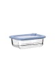 ESTIA ΦΑΓΗΤΟΔΟΧΕΙΟ COLORSEAL ΓΥΑΛΙΝΟ 370ml 16.3x12.3x6.2cm ΜΕ ΚΑΠΑΚΙ ΣΙΛΙΚΟΝΗΣ ΜΠΛΕ