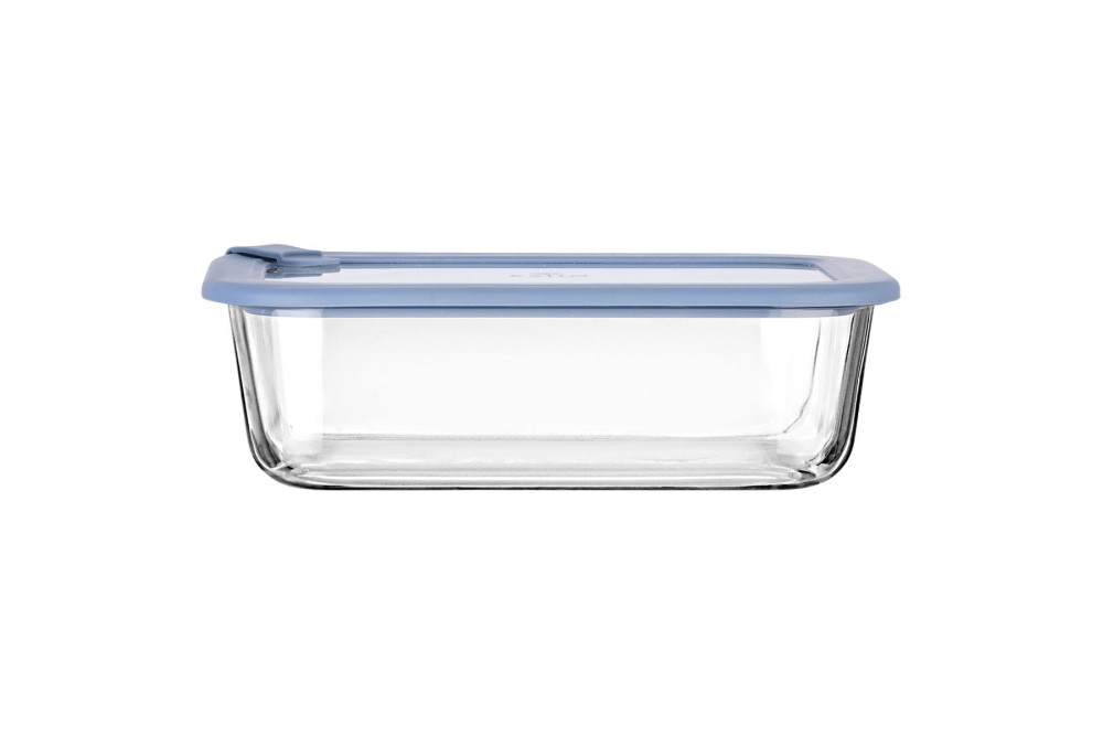 ESTIA ΦΑΓΗΤΟΔΟΧΕΙΟ COLORSEAL ΓΥΑΛΙΝΟ 1520ml 23.5x17.8x7.6cm ΜΕ ΚΑΠΑΚΙ ΣΙΛΙΚΟΝΗΣ ΜΠΛΕ