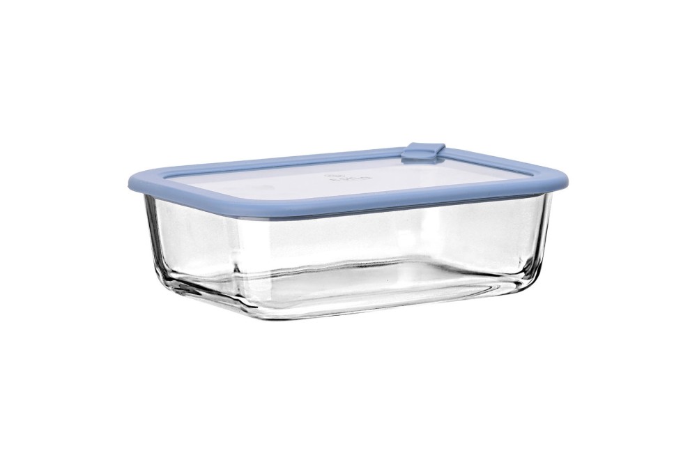 ESTIA ΦΑΓΗΤΟΔΟΧΕΙΟ COLORSEAL ΓΥΑΛΙΝΟ 1520ml 23.5x17.8x7.6cm ΜΕ ΚΑΠΑΚΙ ΣΙΛΙΚΟΝΗΣ ΜΠΛΕ