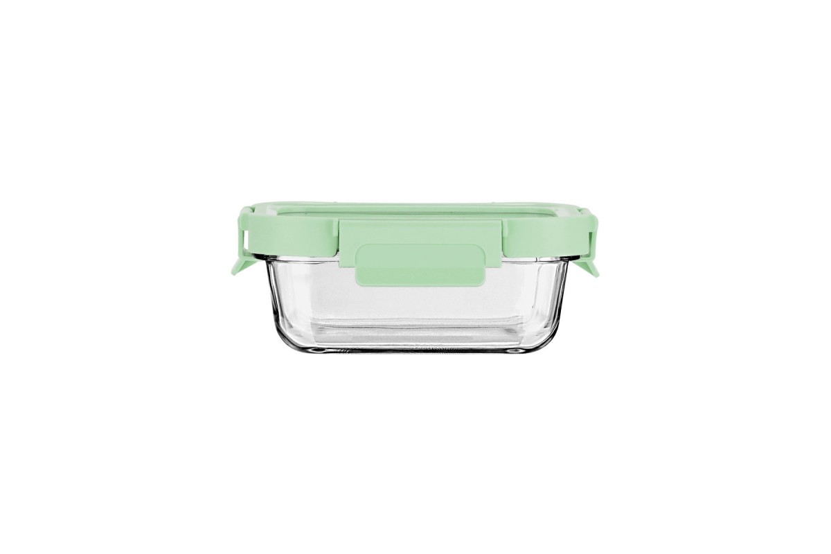 ESTIA ΦΑΓΗΤΟΔΟΧΕΙΟ CLICK&SEAL ΓΥΑΛΙΝΟ 370ml 16.3x12.3x6.2cm ΜΕ ΚΑΠΑΚΙ ΠΛΑΣΤΙΚΟ MINT