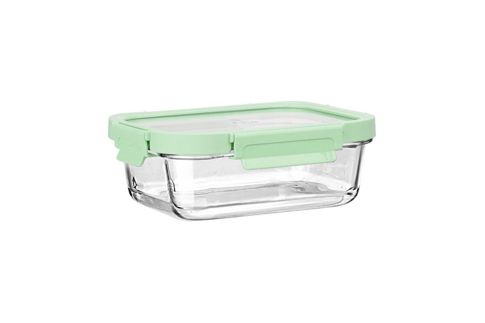 ESTIA ΦΑΓΗΤΟΔΟΧΕΙΟ CLICK&SEAL ΓΥΑΛΙΝΟ 1050ml 21.6x16.5x7.4cm ΜΕ ΚΑΠΑΚΙ ΠΛΑΣΤΙΚΟ MINT