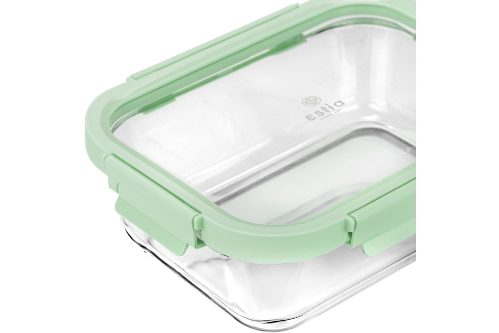 ESTIA ΦΑΓΗΤΟΔΟΧΕΙΟ CLICK&SEAL ΓΥΑΛΙΝΟ 1520ml 23.5x17.8x7.6cm ΜΕ ΚΑΠΑΚΙ ΠΛΑΣΤΙΚΟ MINT