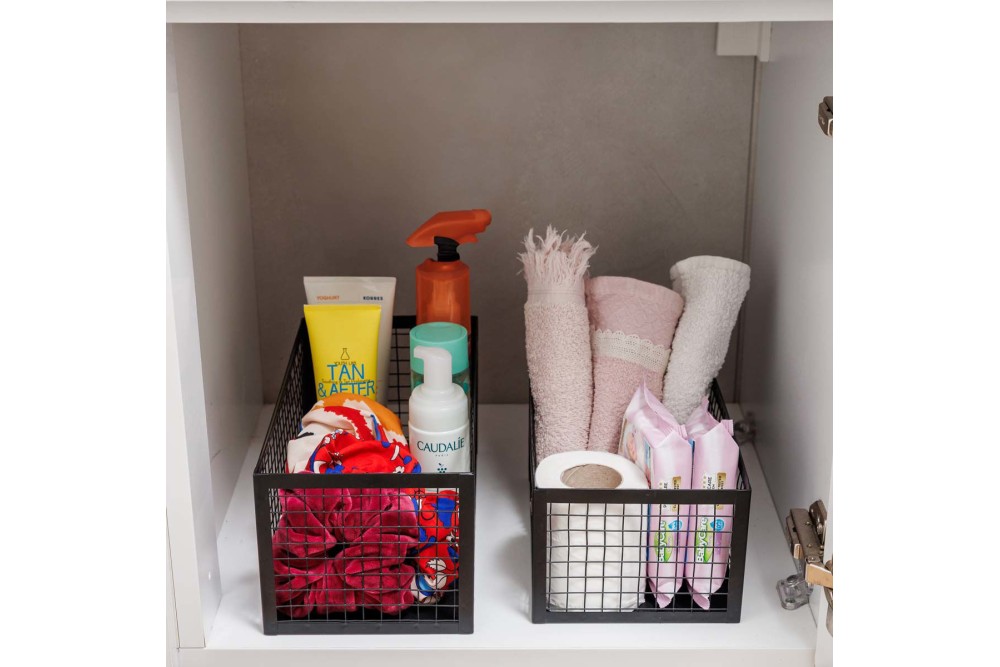 ESTIA ΚΑΛΑΘΙ ΑΠΟΘΗΚΕΥΣΗΣ & ΟΡΓΑΝΩΣΗΣ CAGE ΜΕΤΑΛΛΙΚΟ 30x15.5x13cm ΜΑΥΡΟ