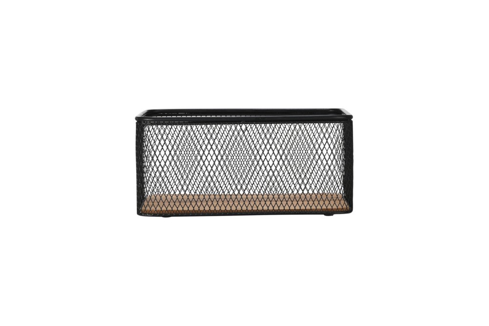 ΚΑΛΑΘΙ ΑΠΟΘΗΚΕΥΣΗΣ & ΟΡΓΑΝΩΣΗΣ WIRED ΜΕΤΑΛΛΙΚΟ 24x16.5x11cm ΜΑΥΡΟ ΜΕ ΒΑΣΗ ΑΚΑΚΙΑΣ