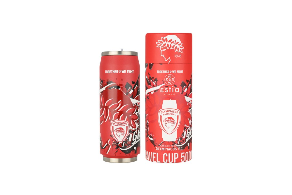 ESTIA ΘΕΡΜΟΣ TRAVEL CUP OLYMPIACOS BC EDITION TOGETHER WE FIGHT 500ml