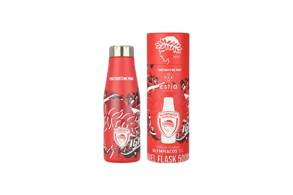ESTIA ΘΕΡΜΟΣ TRAVEL FLASK OLYMPIACOS BC EDITION TOGETHER WE FIGHT 500ml