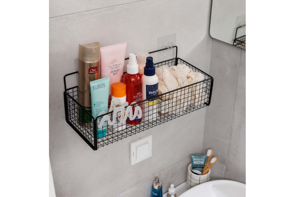 ESTIA ΚΑΛΑΘΙ ΟΡΓΑΝΩΣΗΣ CAGE ΚΡΕΜΑΣΤΟ ΜΕΤΑΛΛΙΚΟ 36x15x13cm ΜΑΥΡΟ