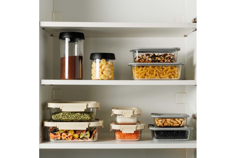 ESTIA ΦΑΓΗΤΟΔΟΧΕΙΟ CLICK&SEAL ΓΥΑΛΙΝΟ 370ml 16.3x12.3x6.2cm ΜΕ ΚΑΠΑΚΙ ΠΛΑΣΤΙΚΟ IVORY