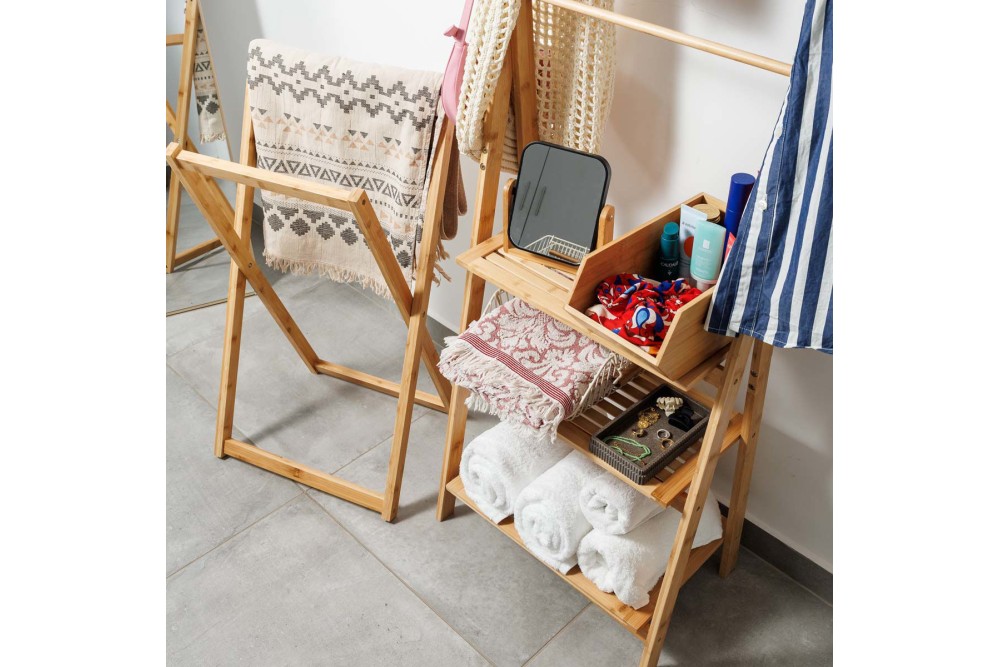 ESTIA ΡΑΦΙΕΡΑ ΔΑΠΕΔΟΥ ΟΡΓΑΝΩΣΗΣ ΒΑΜΒΟΟ ESSENTIALS ΜΕ 3 ΡΑΦΙΑ ΦΥΣΙΚΟ ΧΡΩΜΑ