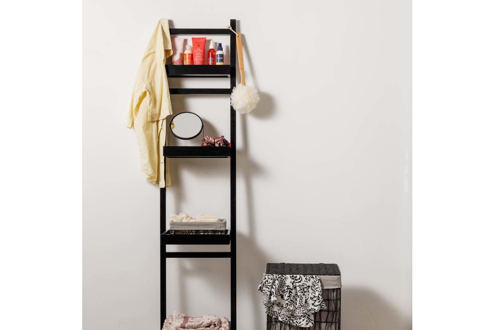 ESTIA ΡΑΦΙΕΡΑ ΔΑΠΕΔΟΥ ΟΡΓΑΝΩΣΗΣ ΒΑΜΒΟΟ ΜΕ 4 ΡΑΦΙΑ ΜΑΥΡΗ