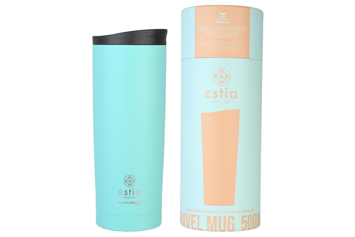 ESTIA ΘΕΡΜΟΣ TRAVEL MUG SAVE THE AEGEAN 500ml BERMUDA GREEN