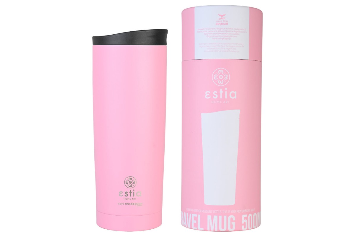 ESTIA ΘΕΡΜΟΣ TRAVEL MUG SAVE THE AEGEAN 500ml BLOSSOM ROSE