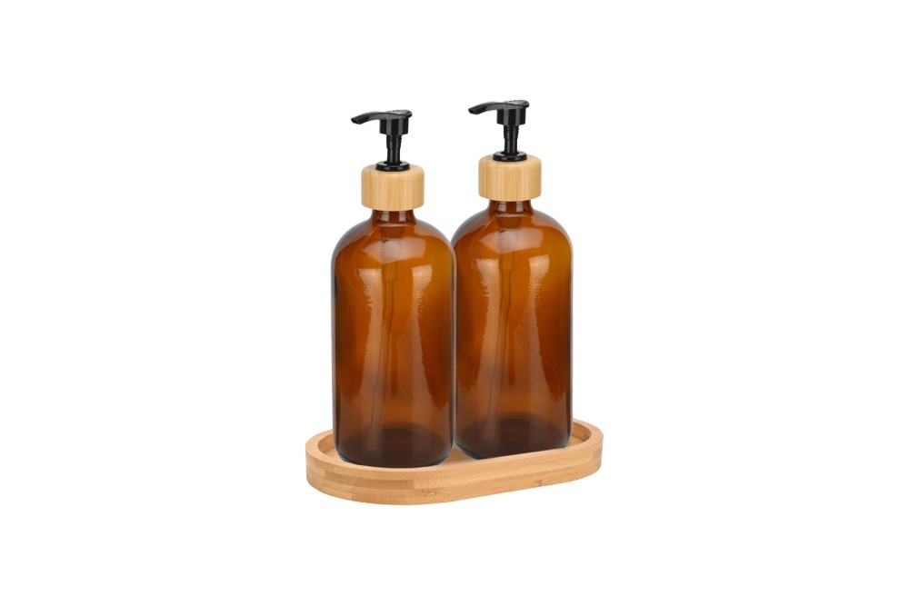 ESTIA ΑΝΤΛΙΕΣ ΣΑΠΟΥΝΙΟΥ BAMBOO ESSENTIALS ΓΥΑΛΙΝΕΣ 500ml ΣΕΤ 3 ΤΕΜ. ΜΕ ΔΙΣΚΟ ΒΑΜΒΟΟ