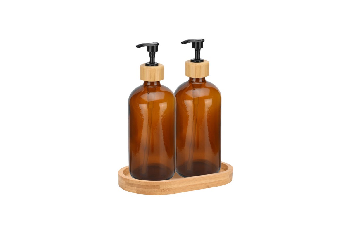 ESTIA ΑΝΤΛΙΕΣ ΣΑΠΟΥΝΙΟΥ BAMBOO ESSENTIALS ΓΥΑΛΙΝΕΣ 500ml ΣΕΤ 3 ΤΕΜ. ΜΕ ΔΙΣΚΟ ΒΑΜΒΟΟ