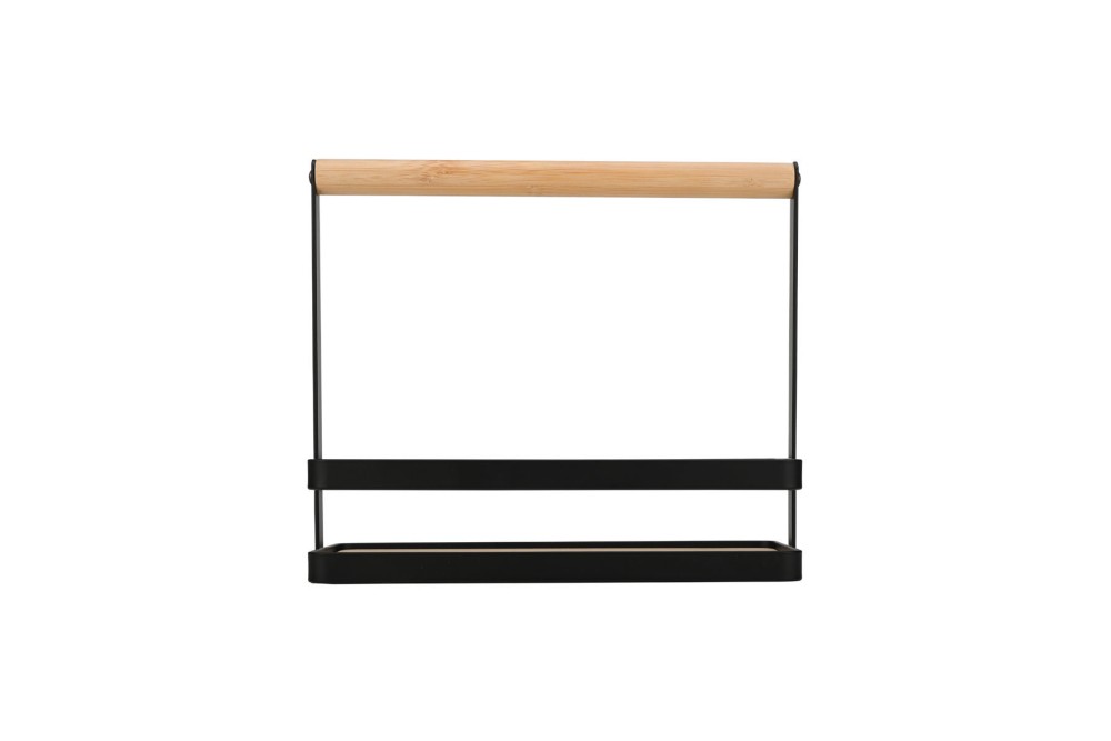 ESTIA ΘΗΚΗ ΟΡΓΑΝΩΣΗΣ BAMBOO ESSENTIALS ΜΕ ΧΕΡΟΥΛΙ 24x10.5x21.3cm ΜΕΤΑΛΛΙΚΗ ΜΑΥΡΗ