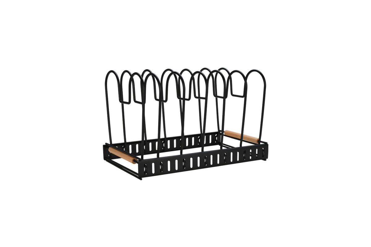 ESTIA ΘΗΚΗ ΜΕ ΔΙΑΧΩΡΙΣΤΙΚΑ BAMBOO ESSENTIALS ΜΕΤΑΛΛΙΚΗ ΜΕ ΧΕΡΟΥΛΙ 30.5x17.7x19cm ΜΑΥΡΗ
